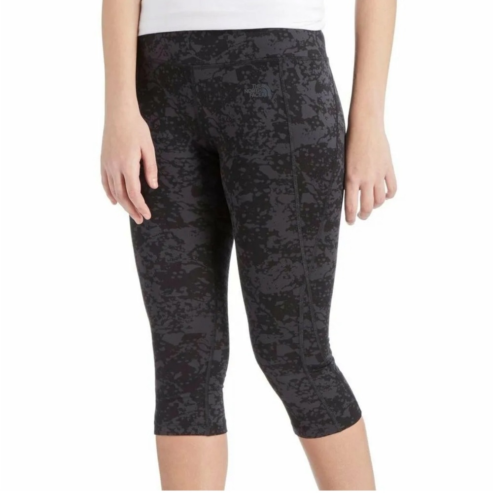 NWT The North Face PULSE CAPRI TIGHT, TNF Black Tonal Gem Party Print Size XL